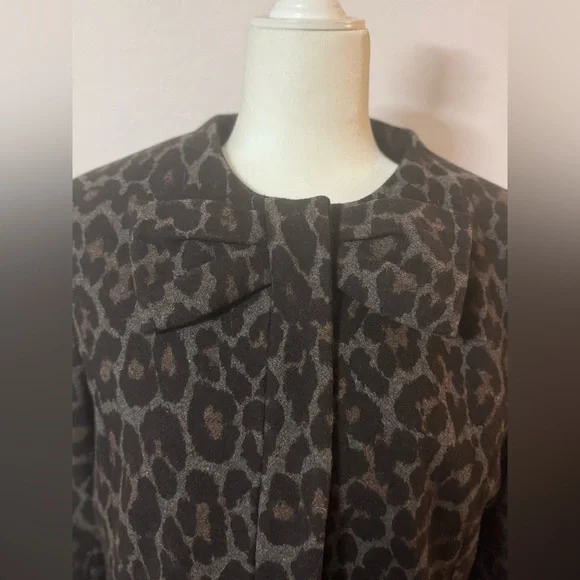 Betsey Johnson EUC Wool Leopard Coat, Size: Large - Picture 3 of 8